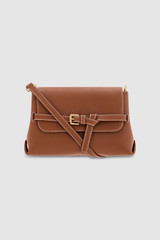 Detail product shot of the Oroton Margot Small Top Handle in Whiskey and Premium pebble leather for Women .