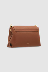 Back product shot of the Oroton Margot Small Top Handle in Whiskey and Premium pebble leather for Women .
