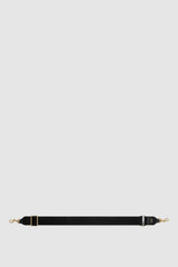Front product shot of the Oroton Logo Bag Strap in Black/Black and Premium leather and webbing material for Women .