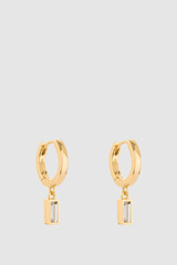 Front product shot of the Oroton Phoebe Huggies in Gold and Brass Base With 18CT Gold Plating for Women .