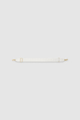 Front product shot of the Oroton Logo Bag Strap in Ecru/Cream and Smooth Leather And Webbing for Women .