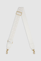 Front product shot of the Oroton Logo Bag Strap in Ecru/Cream and Smooth Leather And Webbing for Women .