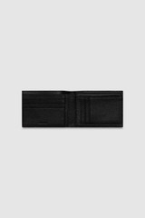 Internal product shot of the Oroton Marcus 12 Card Wallet in Black and Pebble Leather for Men .