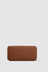 Back product shot of the Oroton Margot Medium Zip Around Wallet in Whiskey and Pebble leather for Women .