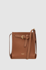 Front product shot of the Oroton Margot Tiny Bucket Bag in Whiskey and Premium smooth leather for Women .