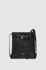 Front product shot of the Oroton Margot Tiny Bucket Bag in Black and Premium pebble leather for Women .