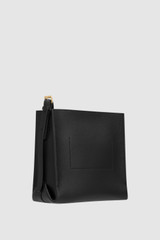Back product shot of the Oroton Margot Tiny Bucket Bag in Black and Premium pebble leather for Women .