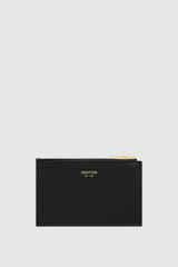 Front product shot of the Oroton Margot 4 Credit Card Mini Zip Pouch in Black and Pebble leather for Women .