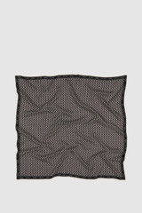 Front product shot of the Oroton All Over Logo Silk Scarf in Black and 100% Silk for Women .