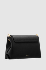 Back product shot of the Oroton Margot Small Top Handle in Black and Premium pebble leather for Women .