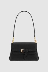 Front product shot of the Oroton Margot Small Top Handle in Black and Premium pebble leather for Women .