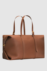 Back product shot of the Oroton Margot Weekender in Whiskey and Pebble Leather for Women .