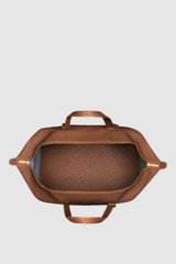 Internal product shot of the Oroton Margot Weekender in Whiskey and Pebble Leather for Women .