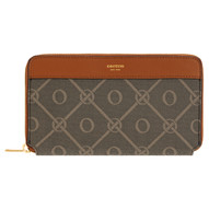 Lena Small Slim Zip Wallet - Cognac