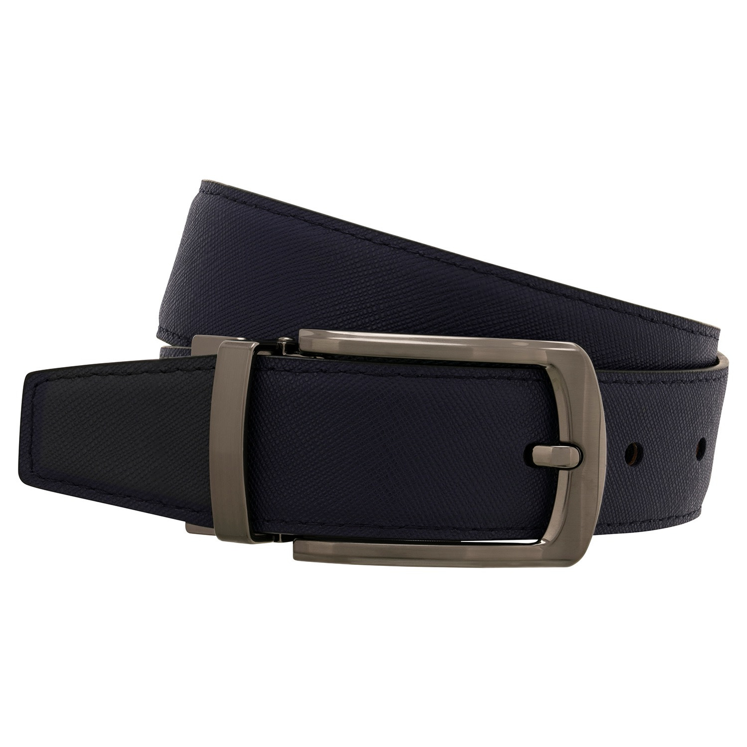 Porter Saffiano Reversible Belt Black/Dark Navy Oroton