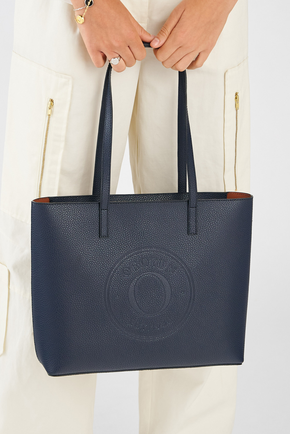 Polly Medium Zip Tote Dark Navy Oroton