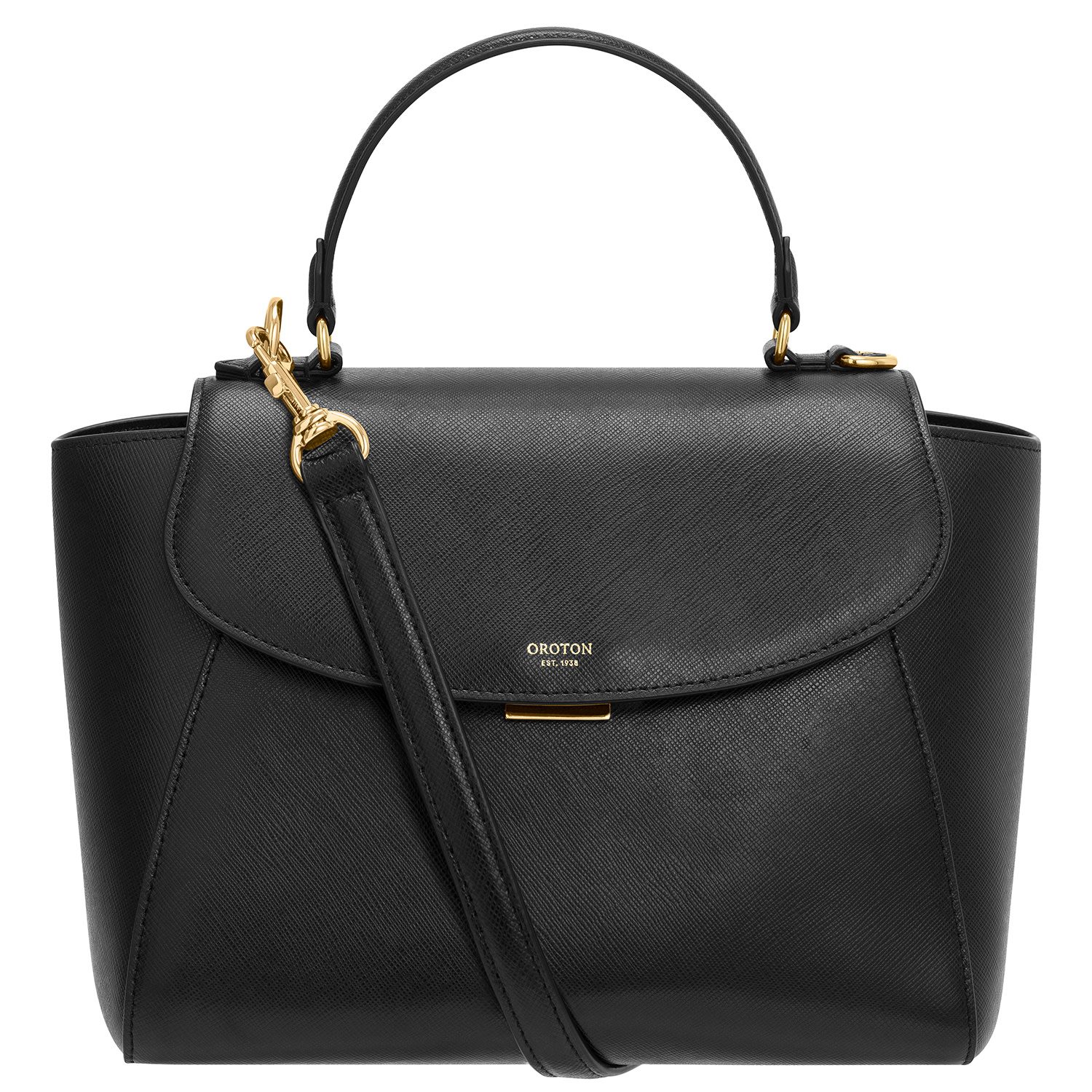 Inez Medium Satchel Black Oroton1