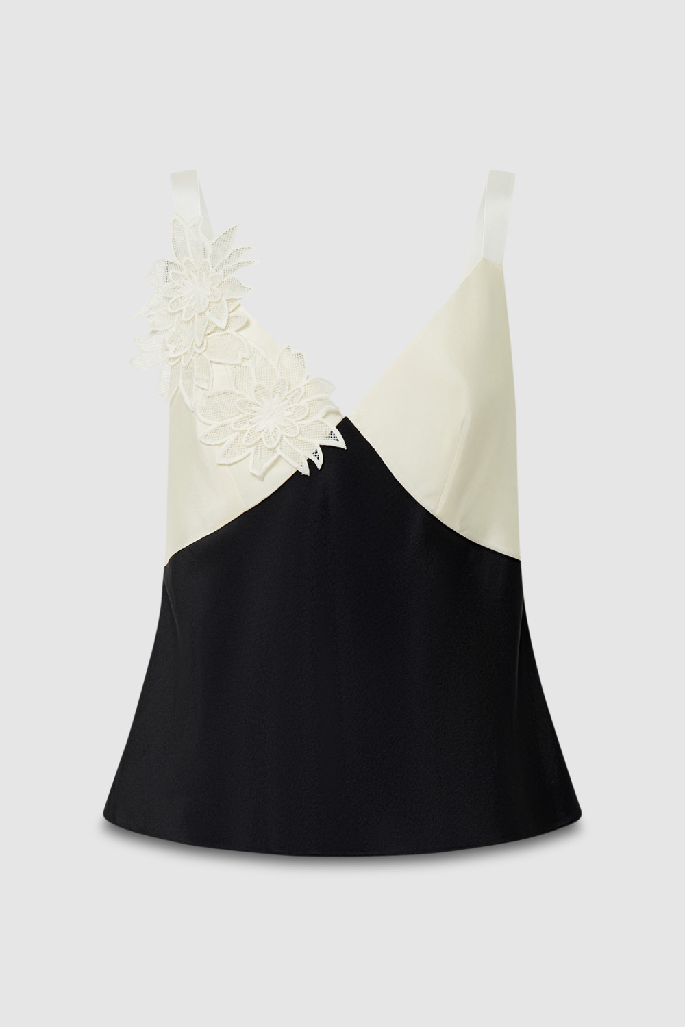 トップス Flower organdie camisole BLACK Women's Camisole Tank Top Going Out Tops Black Wine Red