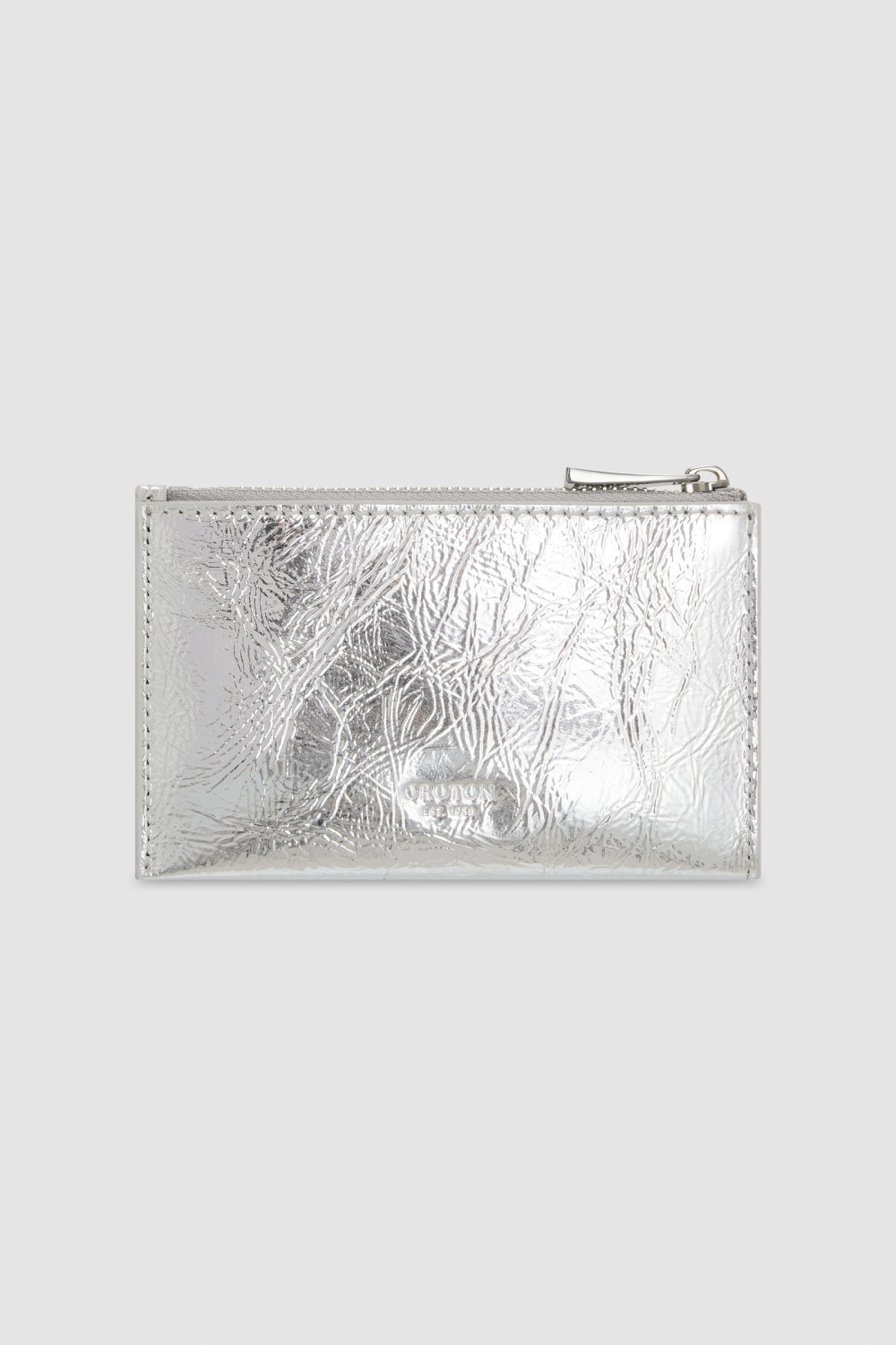 s♡weet 　銀 コンパクト Gretel Metallic 4 Credit Card Mini Zip Pouch - Silver | Oroton