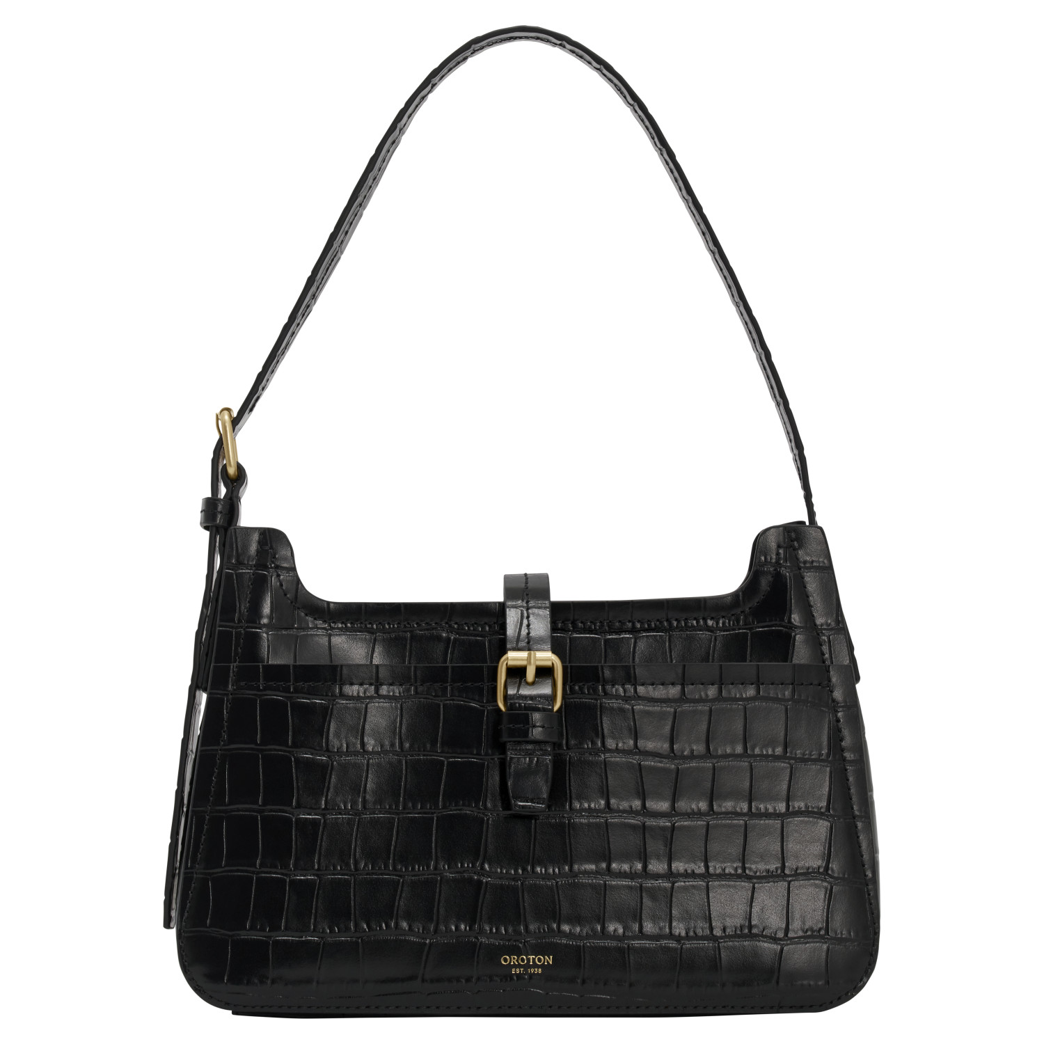 Dylan Texture Baguette - Black | Oroton