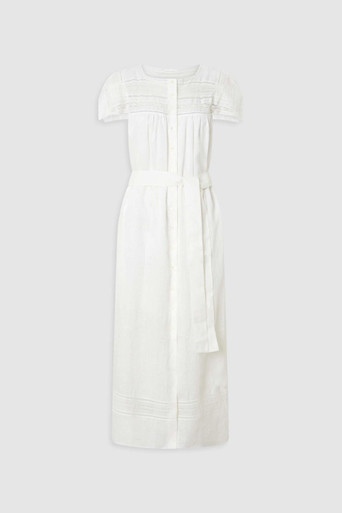 oroton lace trim apron dress Lace Trim Day Dress - white