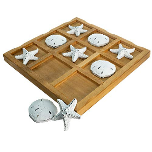 Table Top Tic-Tac-Toe Board Game | 9" x 9" Wood Board Game