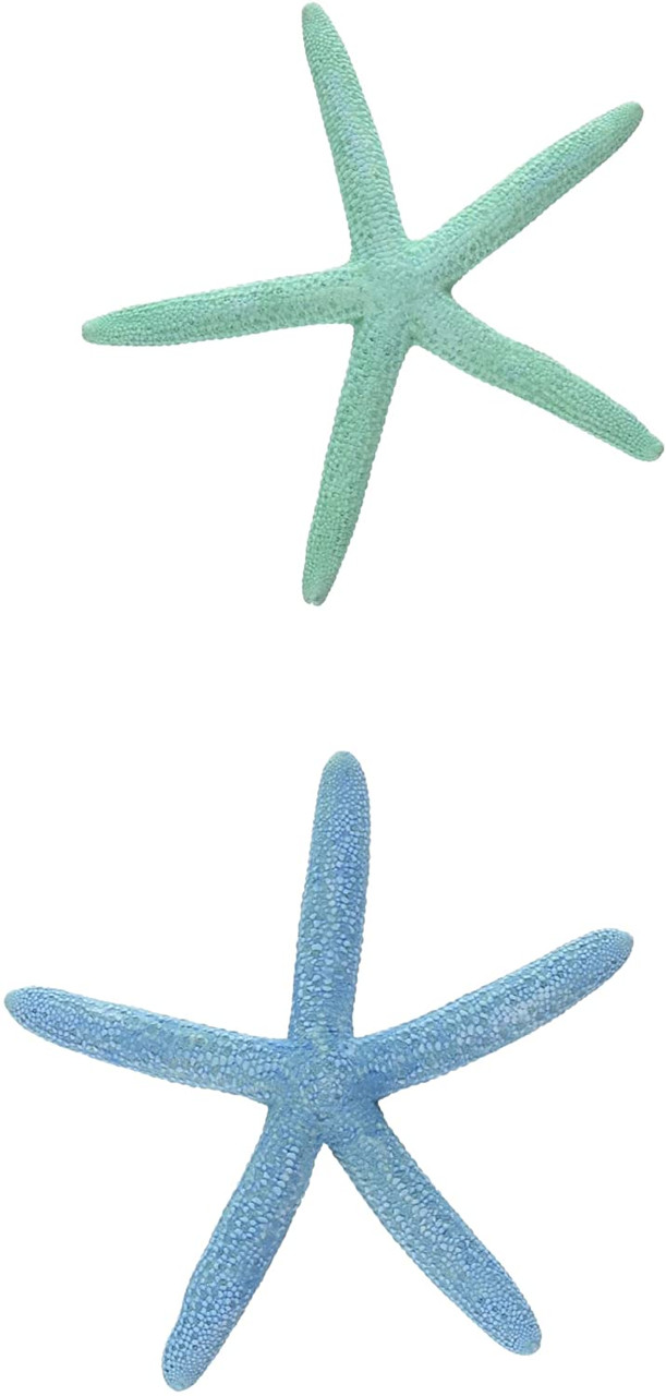 Finger Starfish 5 Painted Blue And Green Nautical Crush Trading