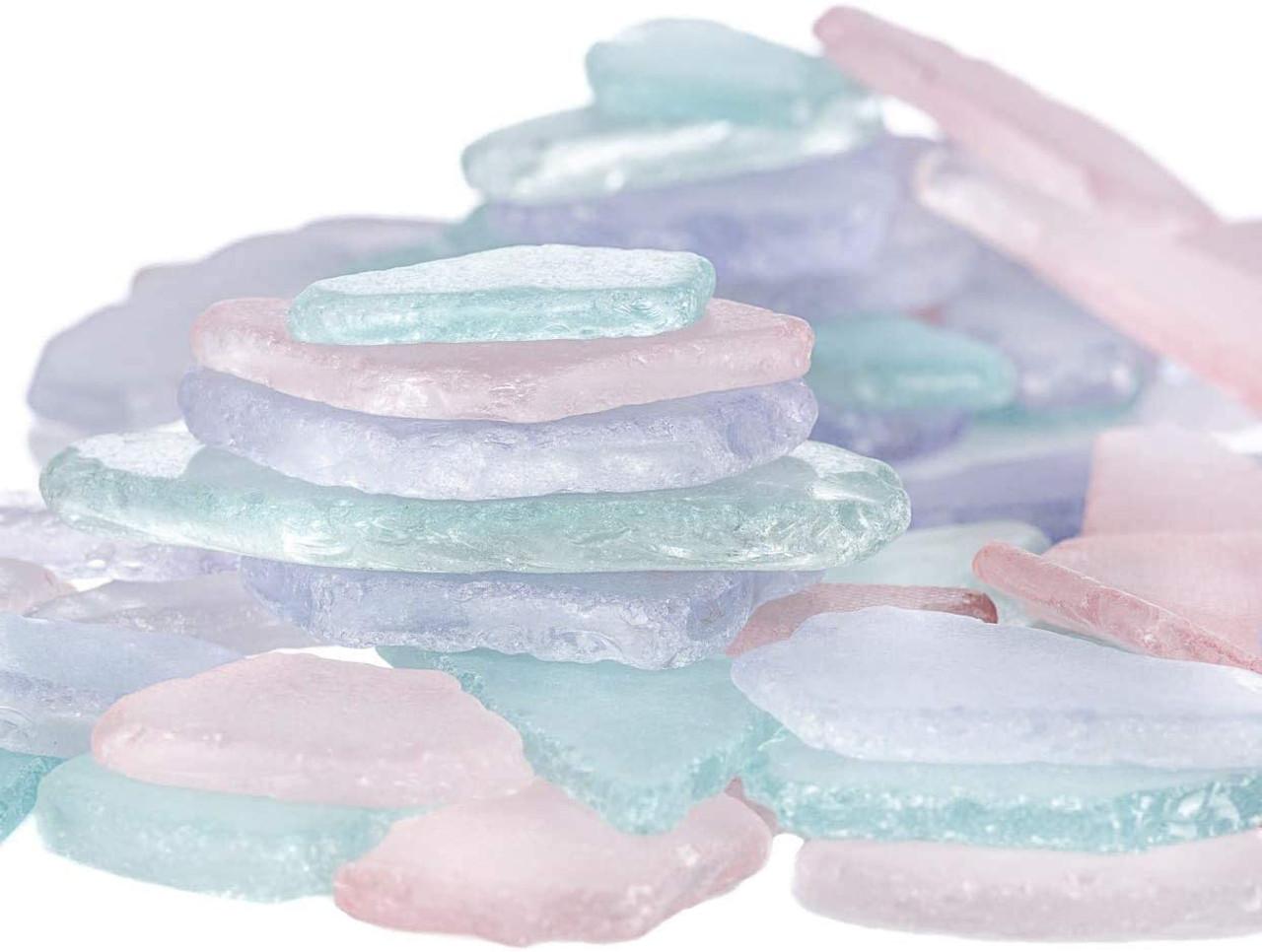 Tumbler Home Sea Glass for Crafts, Decor and Vase Filler. Frosted Beach  Glass in Bulk. 25oz Pink & Mint Seaglass Pieces