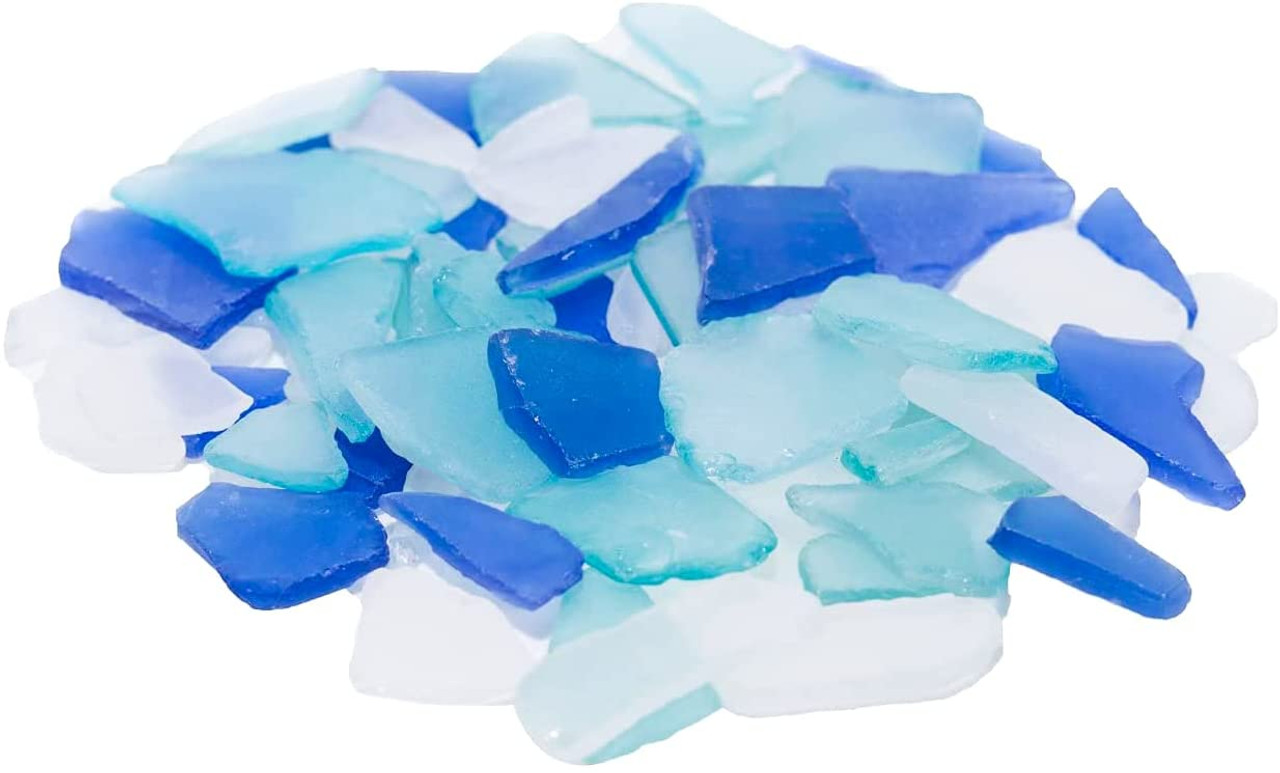 Sea Glass  11oz Dark Blue Bulk Seaglass Pieces for Decor & Crafts -  Nautical Crush Trading