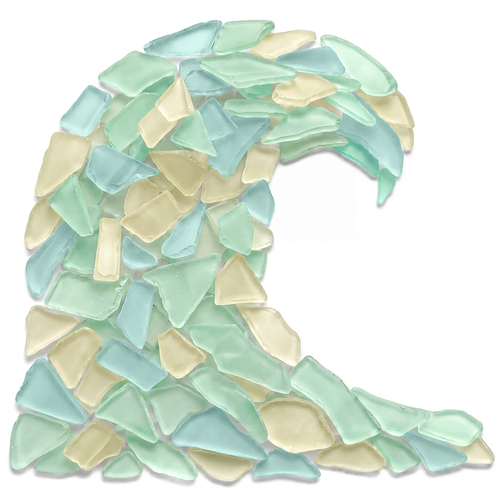 Sea Glass | Green Yellow Aqua Sea Glass Mix | 11oz for Craft and Decor