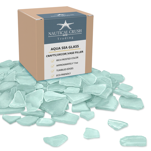 Sea Glass | Aqua Blue Sea Glass Mix | 11oz for Craft and Decor