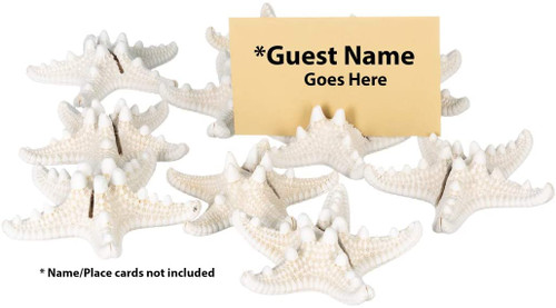 10 Knobby Starfish Holder Set displayed with card