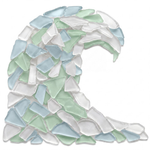 Sea Glass Craft - Beach Glass Craft - White Mint Green & Pale Blue - 2 Lbs Sea Glass Décor - Sea Glass Vase Filler - Sea Glass Crafting - Bag of Sea Glass - Craft Glass - Vase Fillers Glass