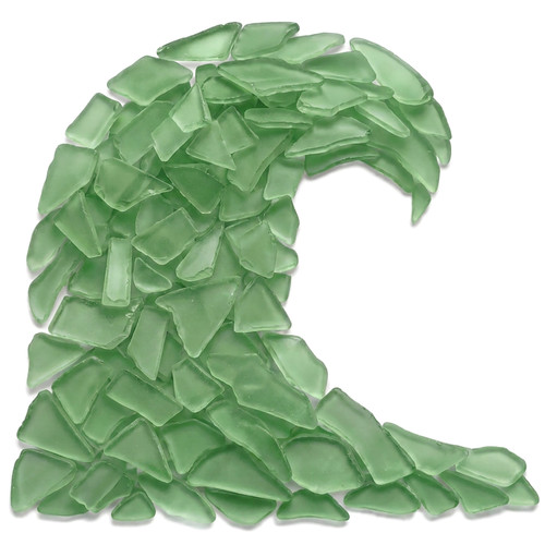 Sea Glass | 11oz Tumbled Sea Glass Decor | Bulk Seaglass Pieces for Beach Wedding Decor & Crafts | Plus Free Nautical eBook by Joseph Rains (Green)