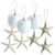Ornaments 3 Natural White Finger Starfish 3, Sand Dollar and 3 Knobby Starfish 4"-5" Ornaments for decor 