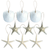 Ornaments 3 Natural White Finger Starfish 3, Sand Dollar and 3 Knobby Starfish 4"-5" Ornaments for decor 
