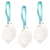 Shell Ornaments 3 White Seashell Hanging Bonnet Shells w/Turquoise Ribbon Christmas Ornaments for Tree