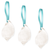 Shell Ornaments 3 White Seashell Hanging Bonnet Shells w/Turquoise Ribbon Christmas Ornaments for Tree