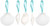 White Seashell Hanging Shells Mix w/Turquoise Ribbon view 1
