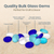 Flat Marbles Vase Filler - 3 Lb (315 pcs) Cobalt Aqua & White Glass Pebble Vase - Clear Glass Stones for Vases - Flat Glass Marble for craft and Home décor - Aquarium Glass Marble filler