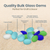 Flat Marbles Vase Filler - 0.68 Lb (70 pcs) Aqua White Cobalt & Green Glass Pebble Vase - Clear Glass Stones for Vases - Flat Glass Marble for craft and Home décor - Aquarium Glass Marble filler