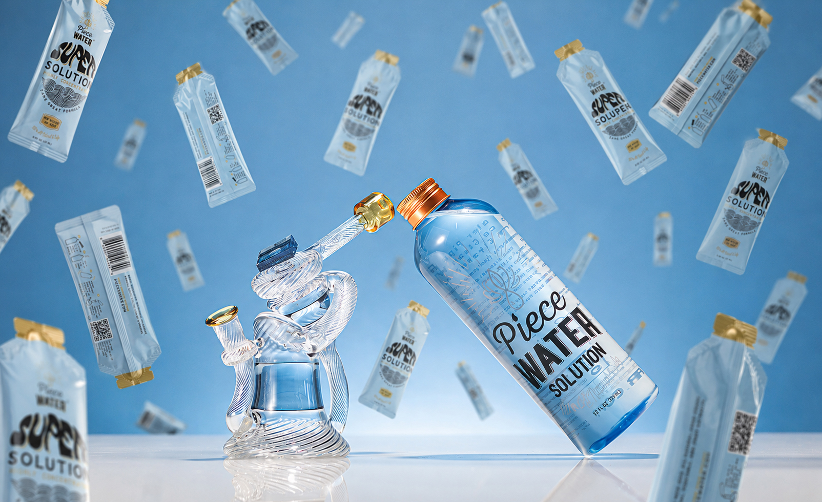 Piece Water bottle with Super Solution sachets