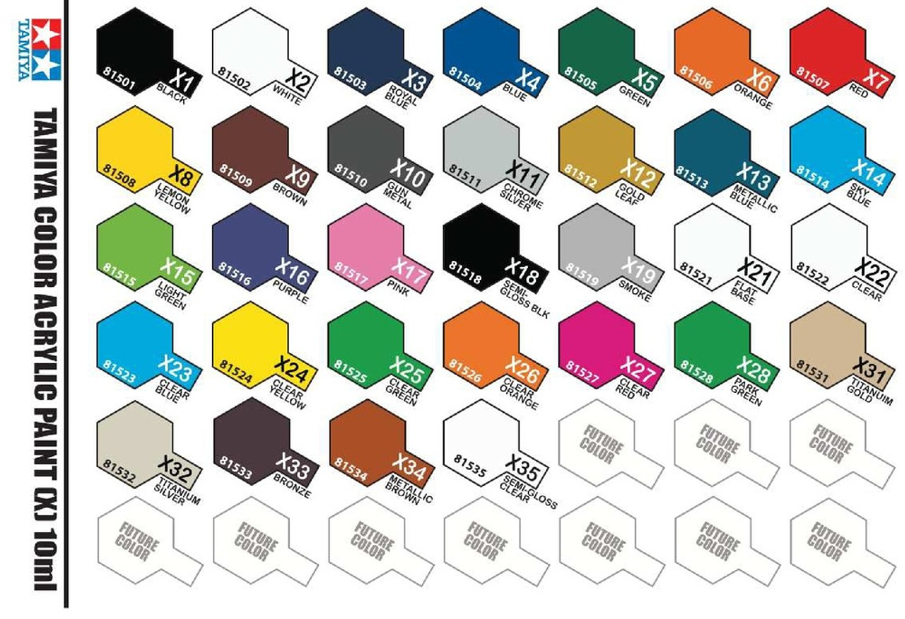 Tamiya Ps Paint Chart