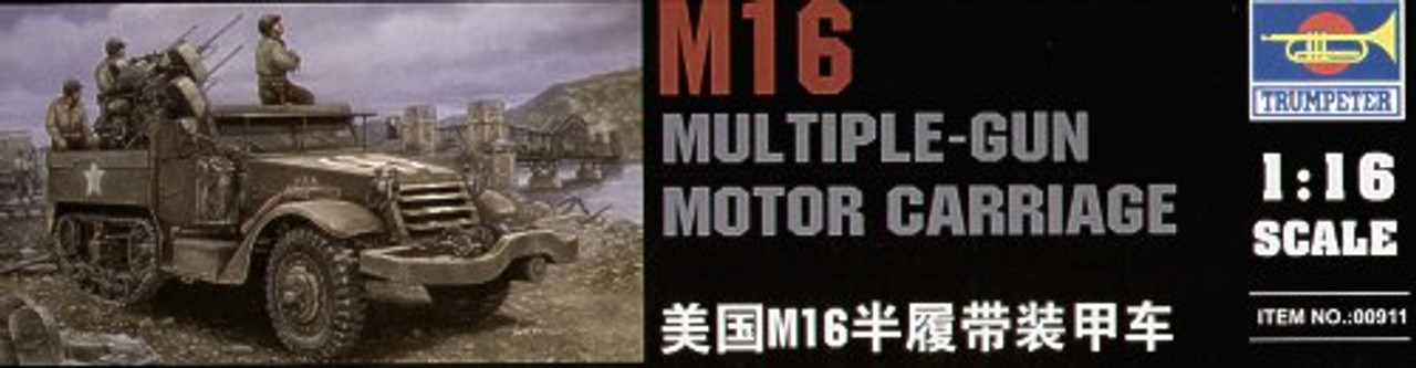 自動車 TRUMPETER1/16MULTIPLE-GUN MOTOR GARRIAGE M16 Multiple-Gun Motor Carriager Trumpeter 00911
