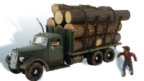 Autoscene Tim Burr Logging Truck w/Figures HO Scale Woodland Scenics