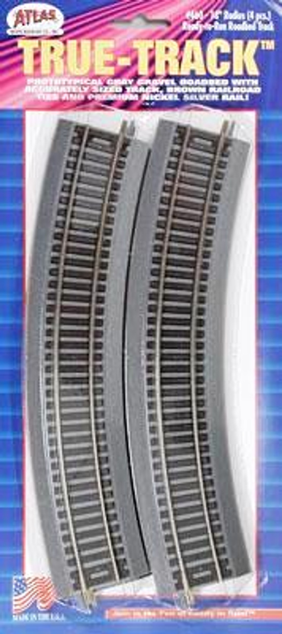TrueTrack 18" Radius Track (4) HO Scale Atlas Trains