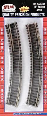 Buy Code 100 Nickel Silver 22" Radius Snap-Track (6/Bx) HO Scale Atlas