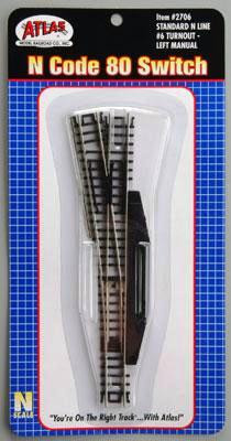N Atlas Code 80 #6 Turnout Right Hand Customline Switch #2753 – 2B in