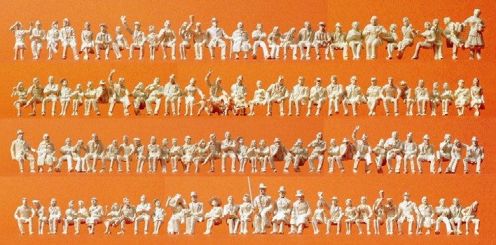 Unpainted People Sitting (120) (Kit) HO Scale Preiser Models