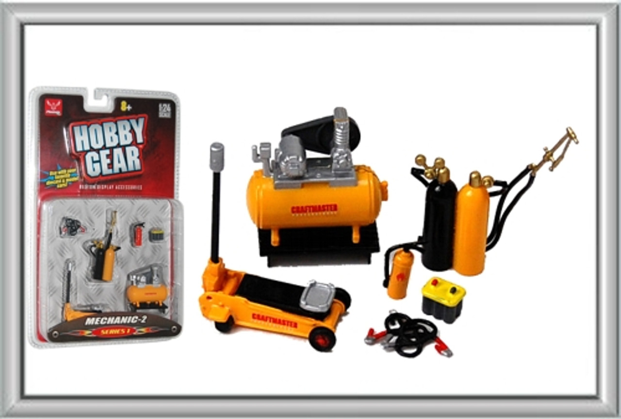 Garage Accessories: Compressor, Floor Jack, Jumper Cables, Battery